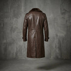 Men's Tan Brown Leather Trench Coat - Leather Outlet