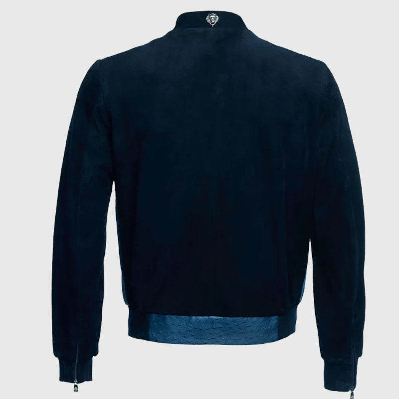 Suede & Ostrich Leather Blouson Jacket