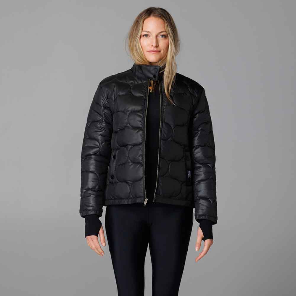 Quilted Bomber Jacket in Black Colour For Women