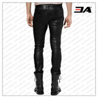 Rock Star-style Leather Pant For Men
