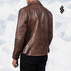 Raiden Brown Leather Biker Jacket