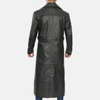 Rancher's Long Leather Duster Coat for Men Classic Western Elegance and Durability