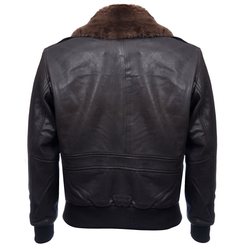 Mens Air Force A2 USAF Brown Pilot Aviator Real Leather Flight Bomber Jacket