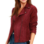 Willa Holland Arrow Season 5 Red Suede Leather Jacket