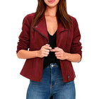 Willa Holland Arrow Season 5 Red Suede Leather Jacket