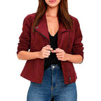 Willa Holland Arrow Season 5 Red Suede Leather Jacket