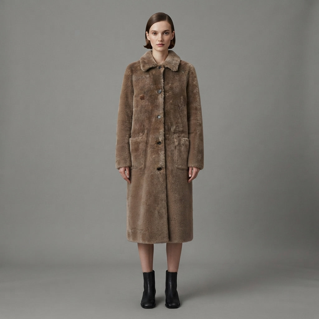 Women's Dark Grey Shearling Jacket