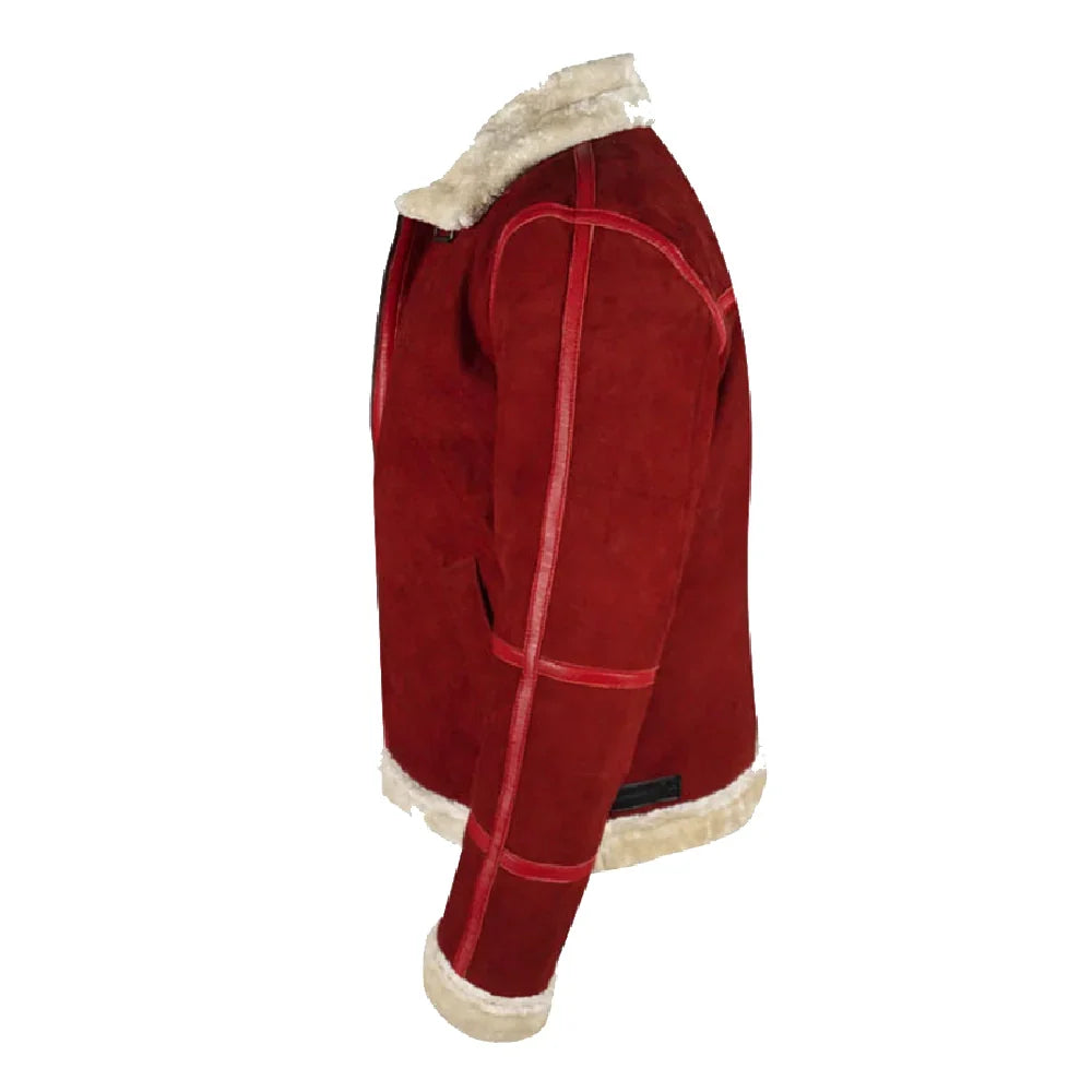 Ryan Reynolds Red Suede Leather Jacket