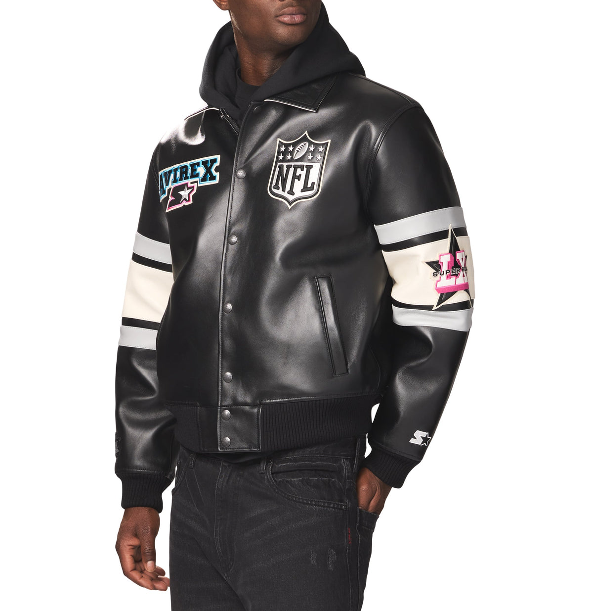 AVIREX X STARTER SUPER BOWL LX LEATHER JACKET