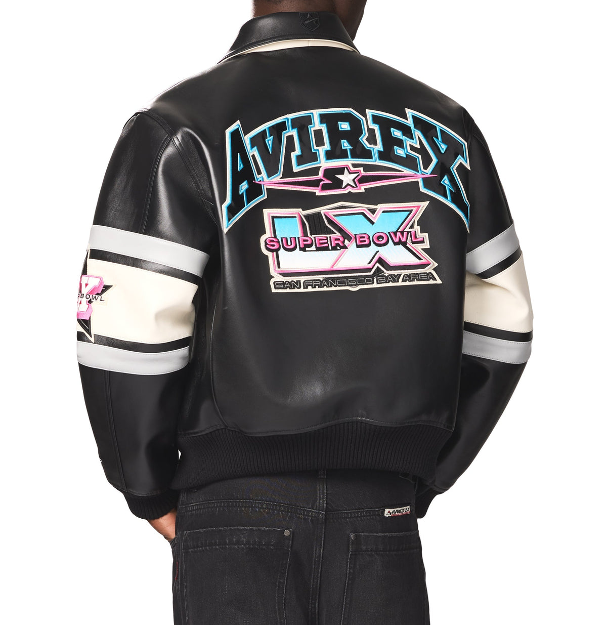 AVIREX X STARTER SUPER BOWL LX LEATHER JACKET