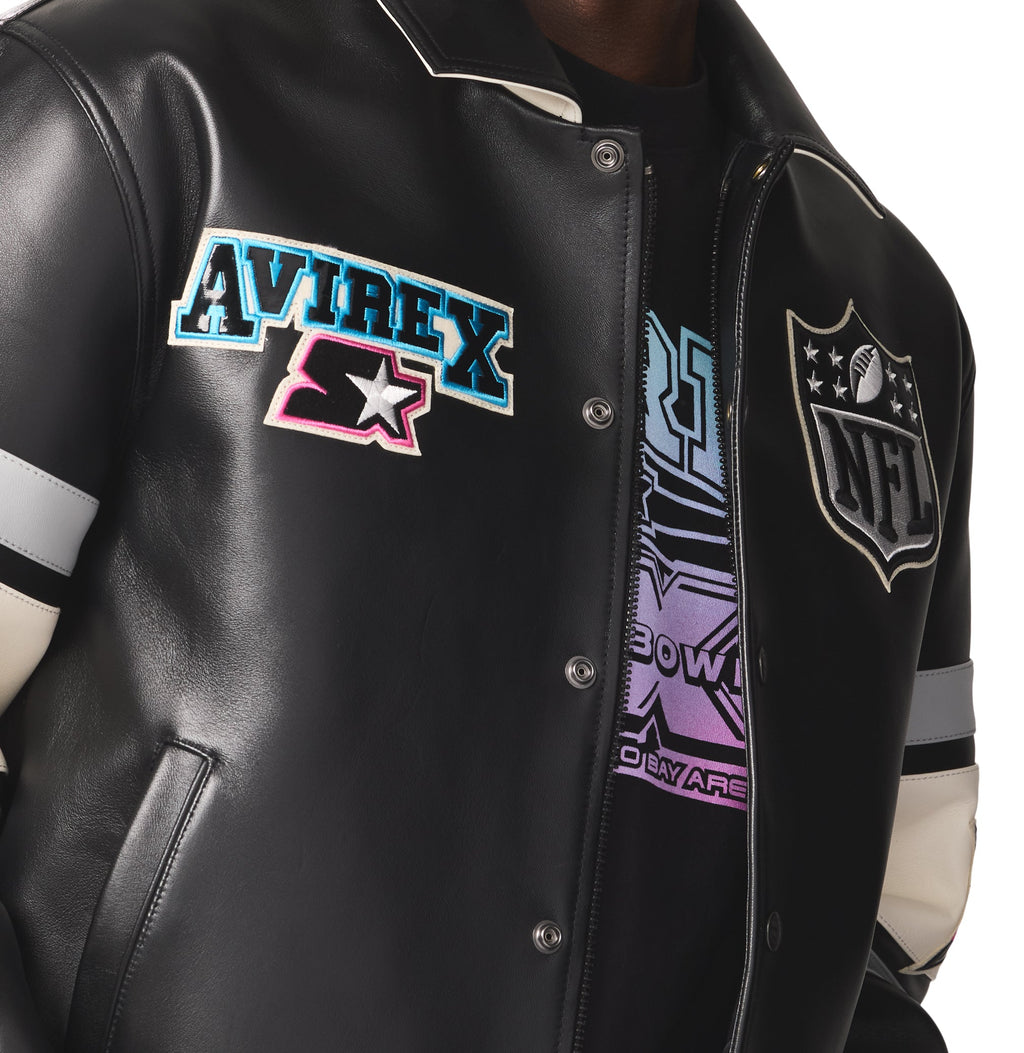 AVIREX X STARTER SUPER BOWL LX LEATHER JACKET