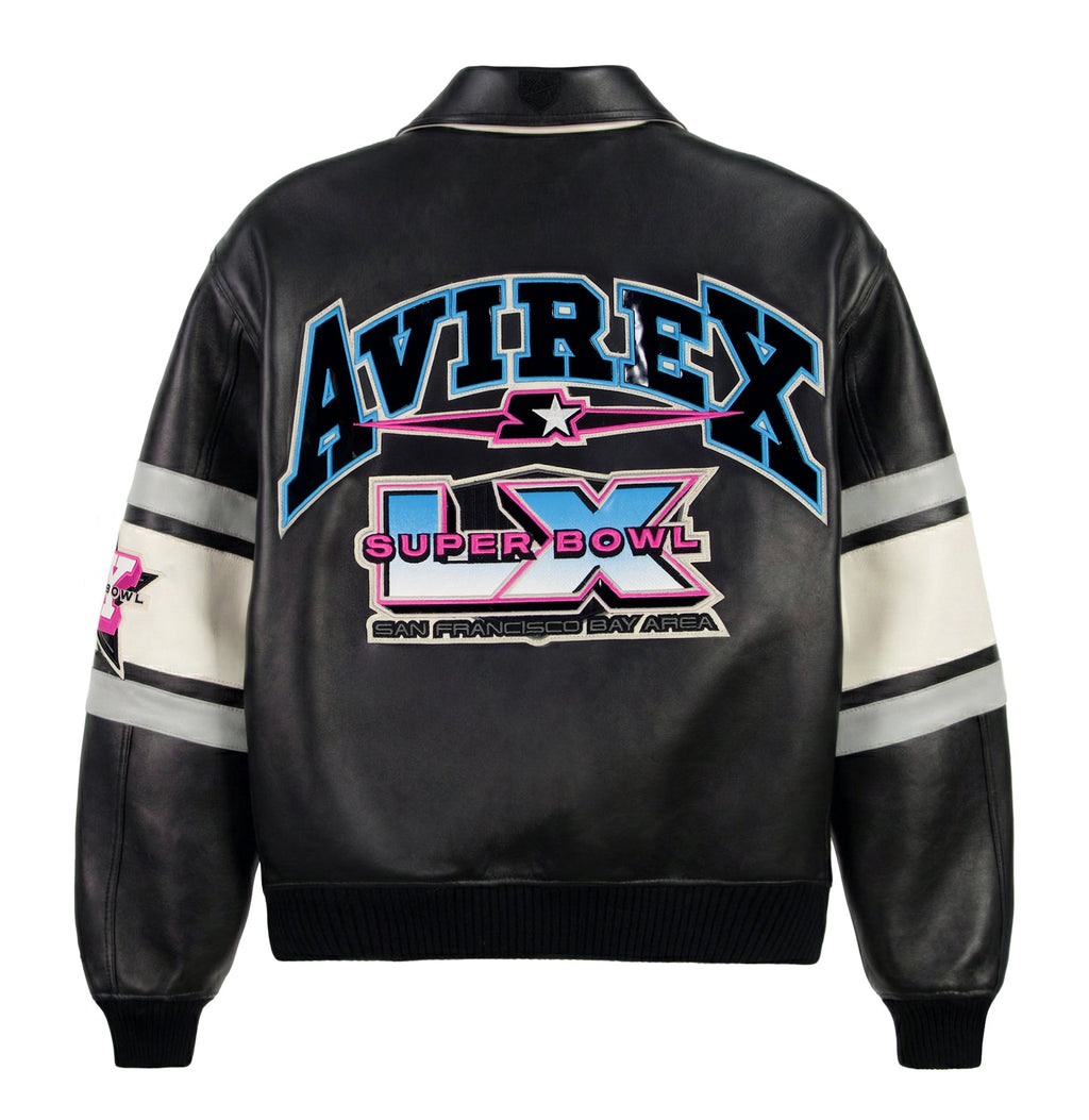AVIREX X STARTER SUPER BOWL LX LEATHER JACKET