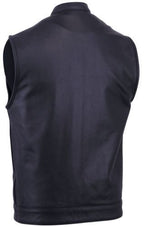 Motorcycle New Black Leather Sons of Anarchy Vest S-6XL