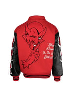 Saint Michael Red And Black Devil Varsity Jacket