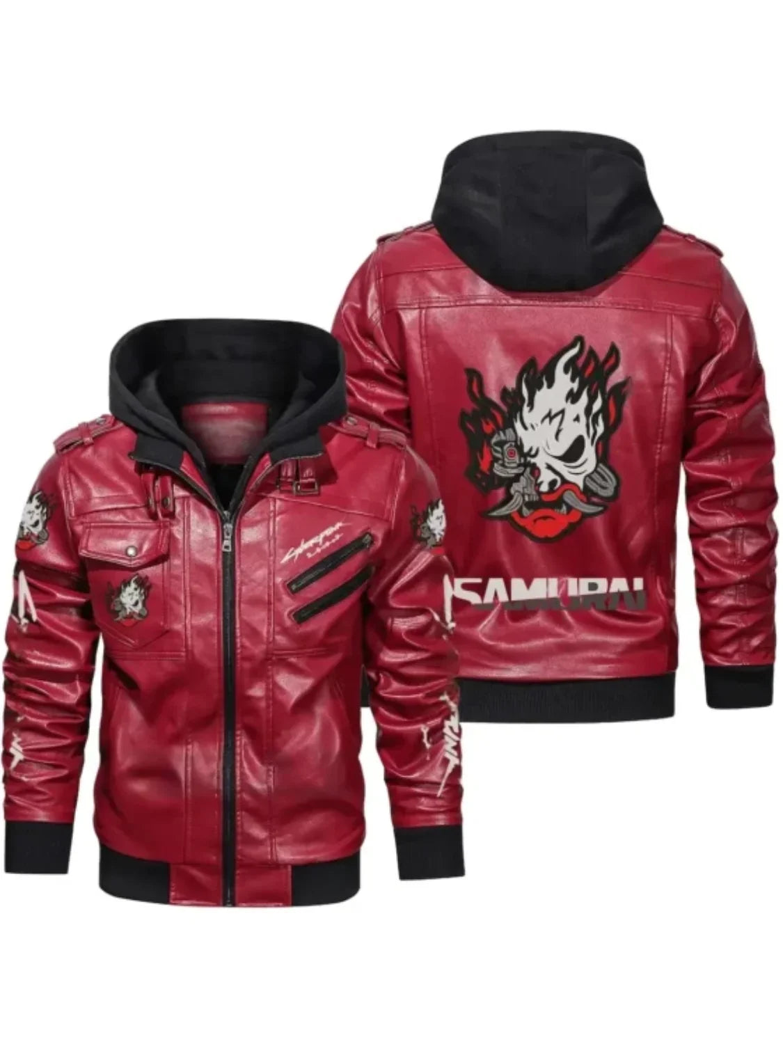 Samurai Cyberpunk Leather Jacket