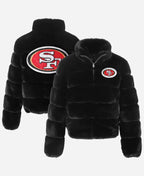 San Francisco 49ers Cuce Black Fur Puffer Jacket