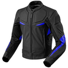 MEN MOTORCYCLE BLUE AND BLACK LEATHER RACING JACKET