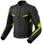 MEN MOTORCYCLE NEON AND BLACK LEATHER RACING JACKET