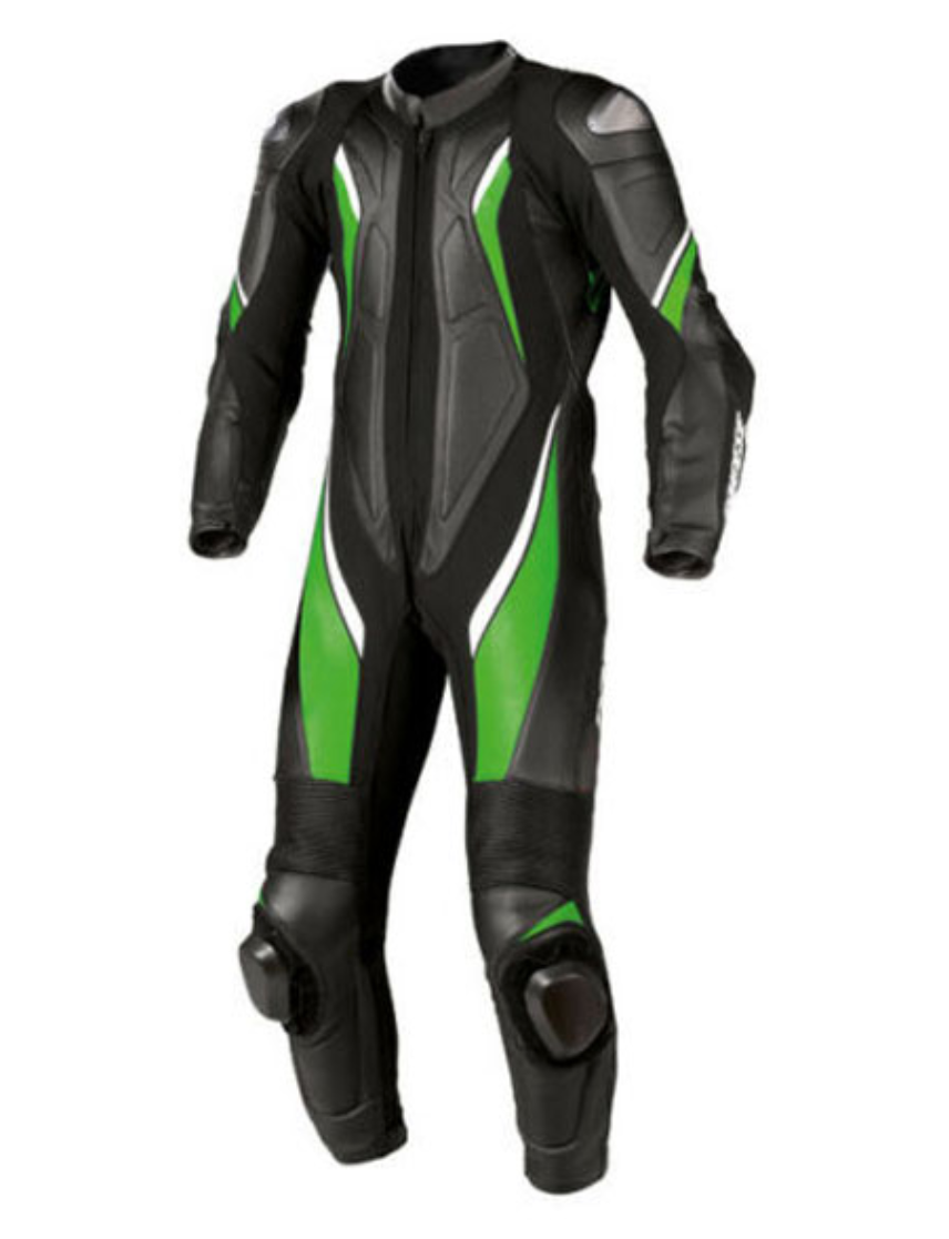 GREEN AND BLACK MEN MOTORCYCLE LEATHER RACING SUIT