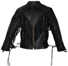 WOMEN FRINGES MOTORCYCLE LEATHER RACING JACKET