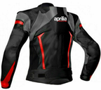 APRILIA BLACK  MOTORCYCLE LEATHER RACING JACKET