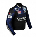 BLUE AND BLACK MOTORCYCLE LEATHER RACING JACKET