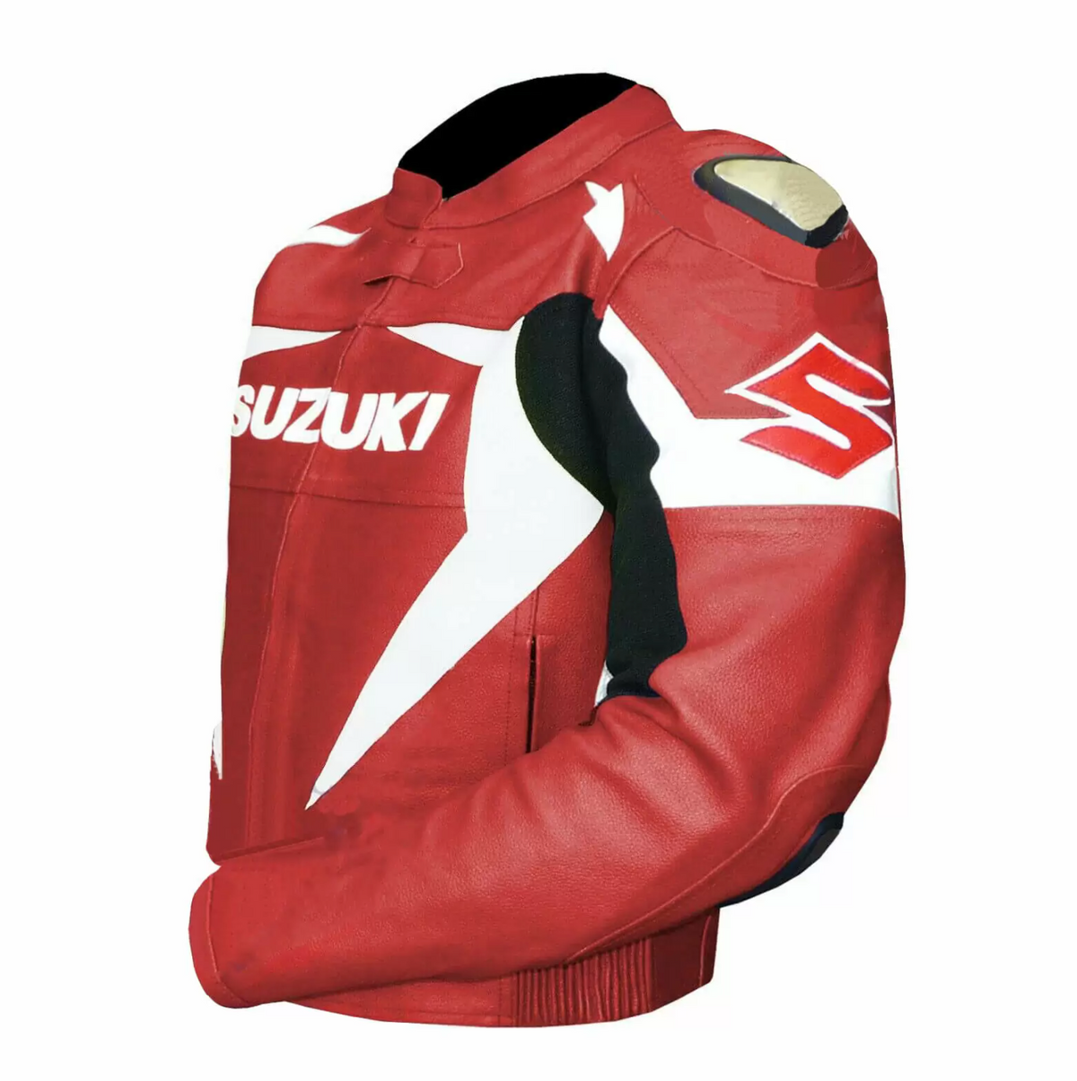 SUZUKI GSXR RED MOTORCYCLE LEATHER RACING JACKET