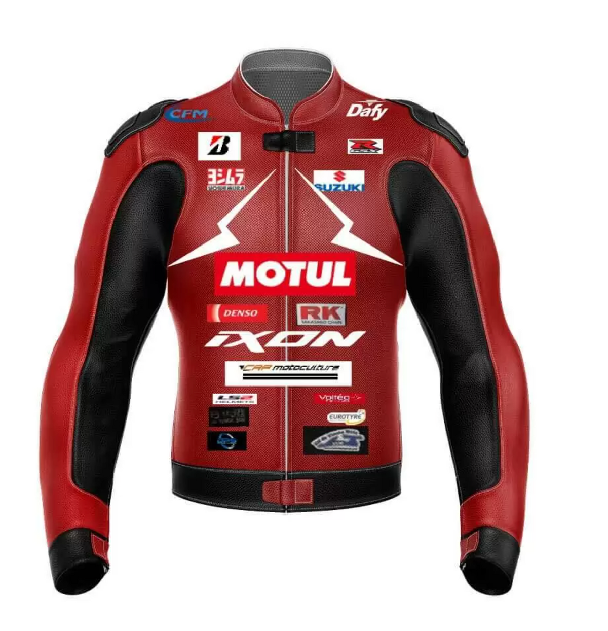 SUZUKI MOTUL GSXR RED MOTORCYCLE LEATHER RACING JACKET