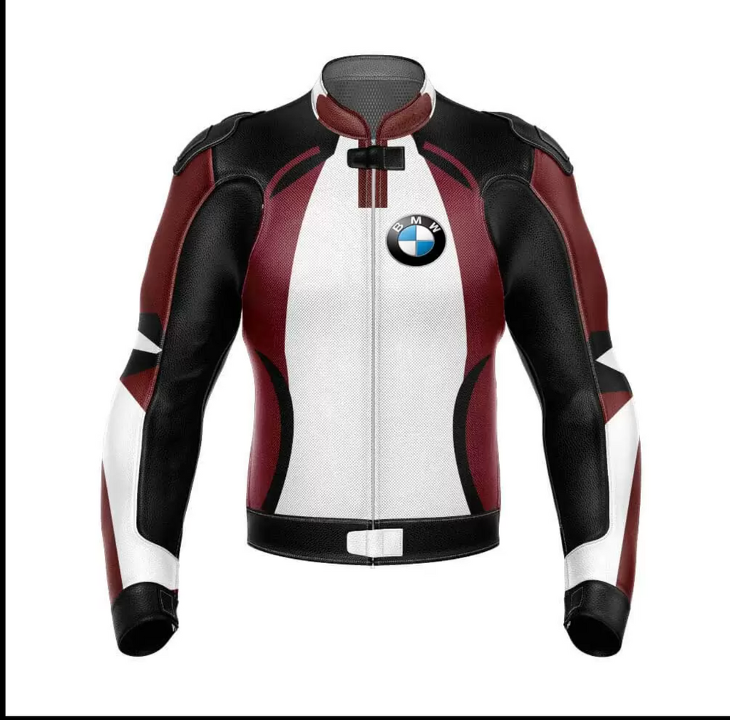 BMW BLACK MEN MOTORCYCLE LEATHER RACING JACKET
