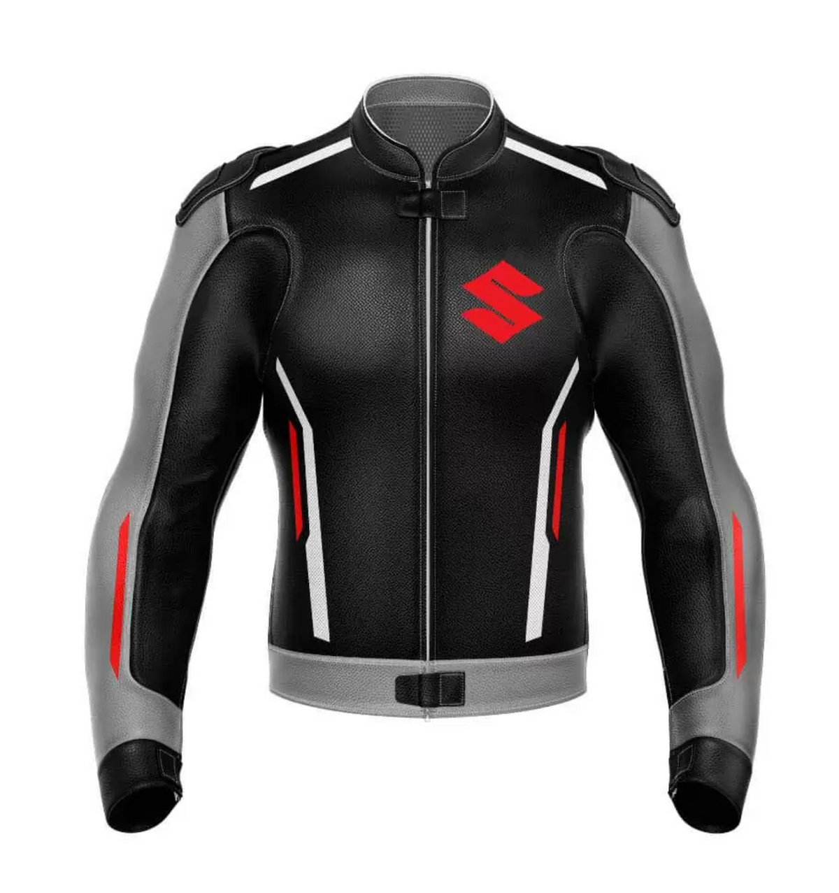 SUZUKI GRAY LEATHER RACING JACKET