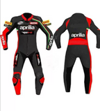 APRILIA MEN MOTORCYCLE RED LEATHER RACING SUIT