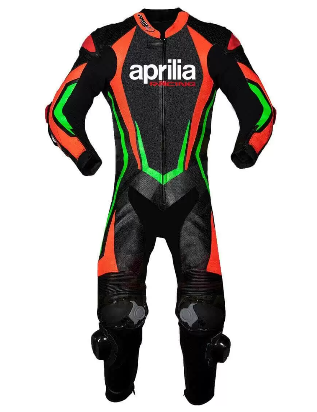 APRILIA MEN MOTORCYCLE GREEN LEATHER RACING SUIT