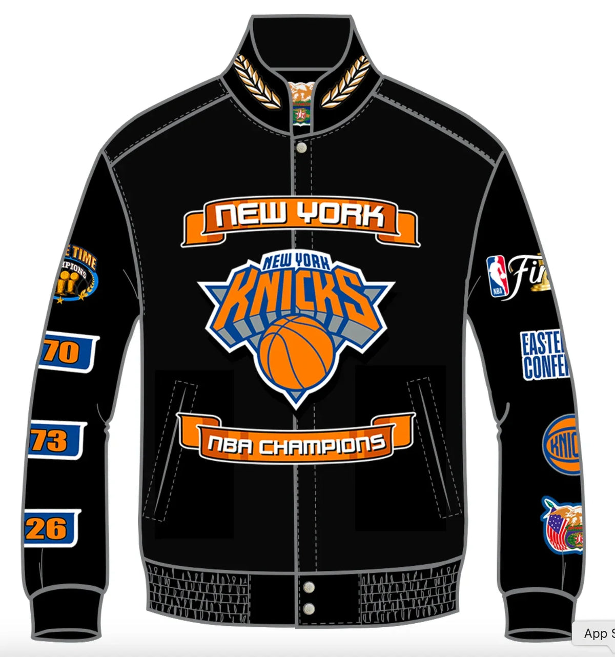 New York Knicks 2026 NBA Champions Wool & Leather Jacket (Pre-Order)