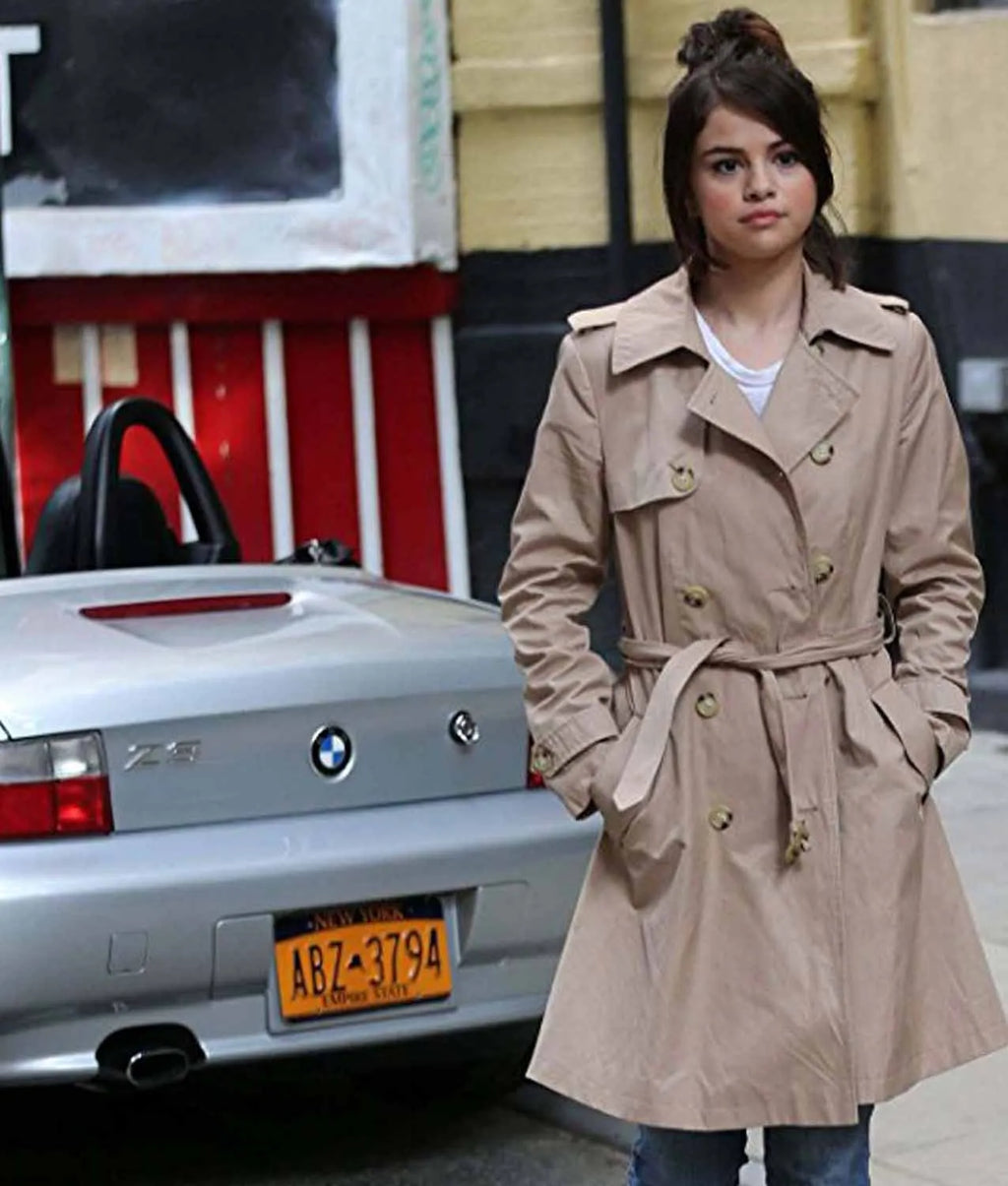 Selena Gomez A Rainy Day in New York Long Coat