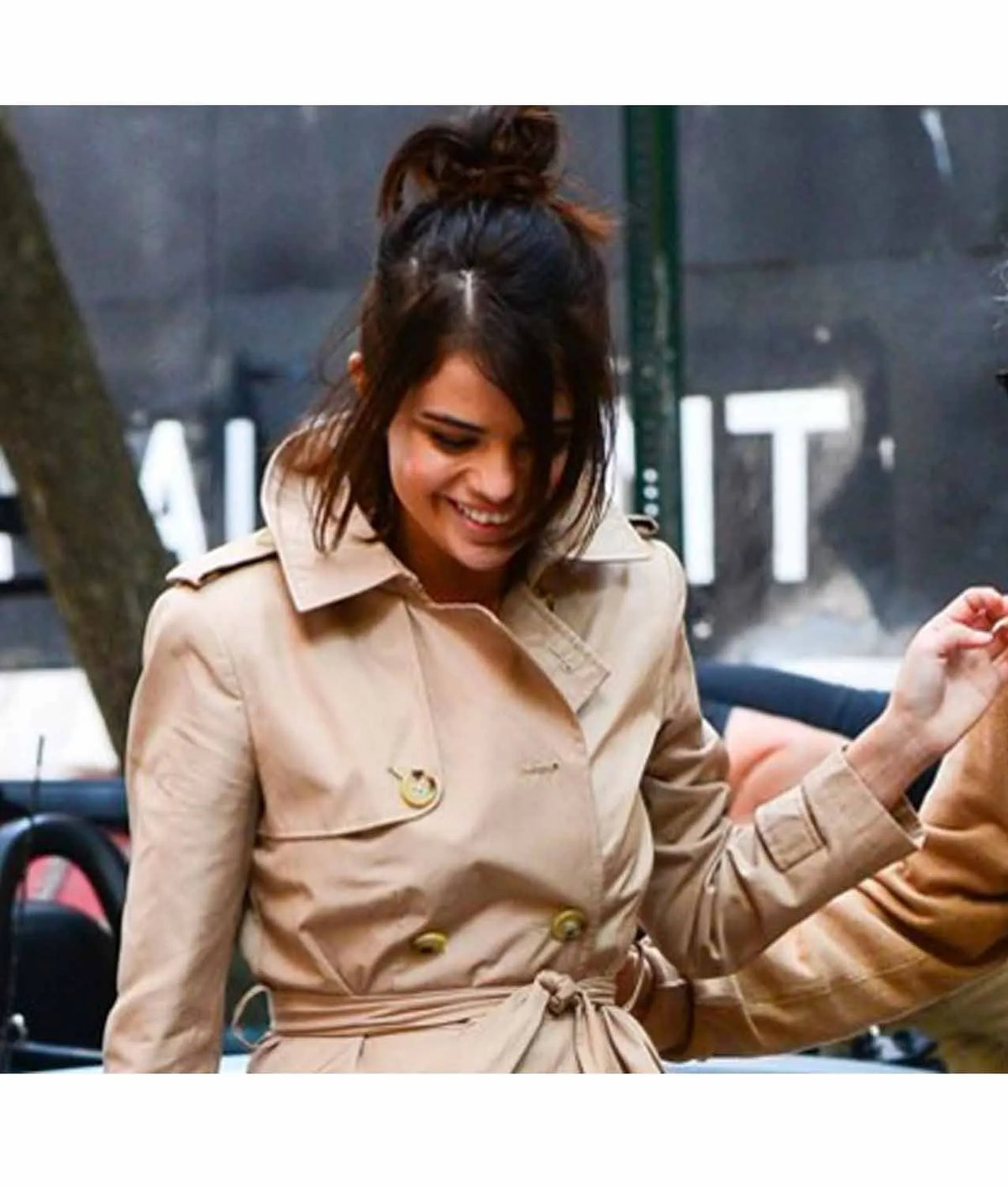 Selena Gomez A Rainy Day in New York Long Coat