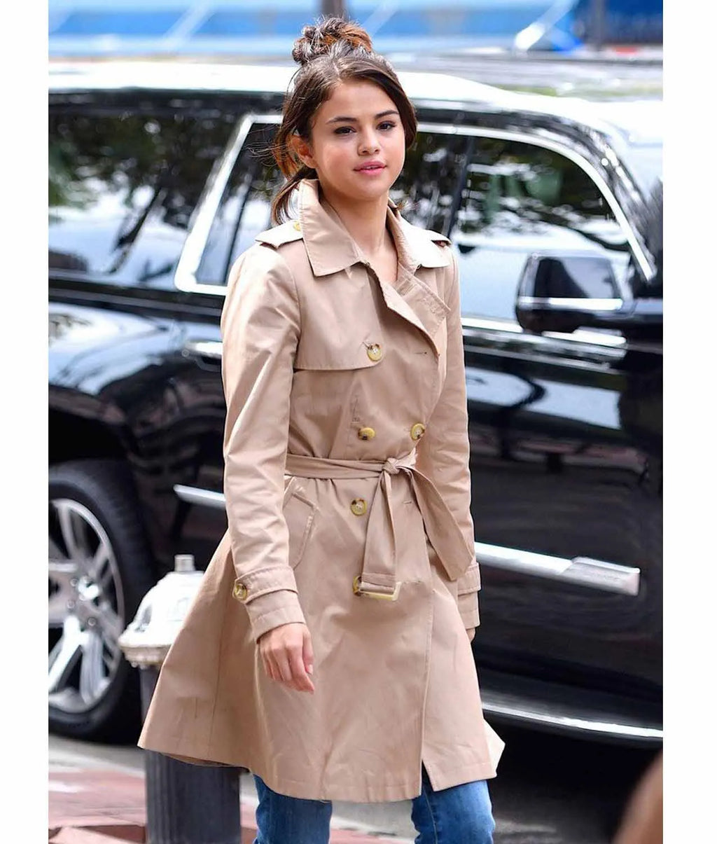 Selena Gomez A Rainy Day in New York Long Coat