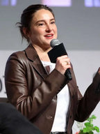 LA 2026 Shailene Woodley Brown Leather Coat