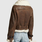 Shearling Aviator Jacket, Leather Flight Jacket, Women’s Leather Jacket