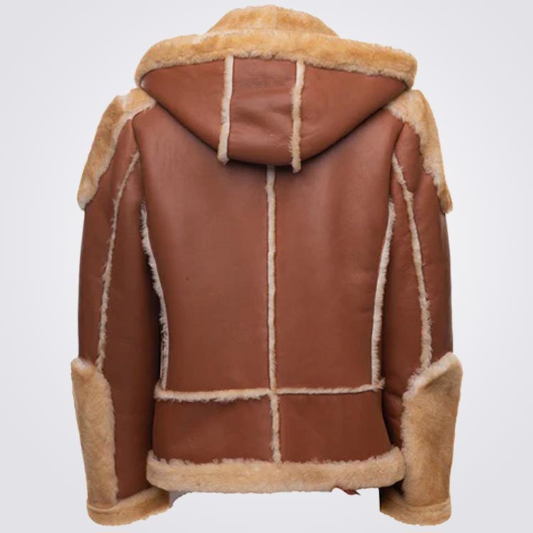 Shearling Biker Jacket With Fur Accents