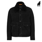 New Men Shearling Nappa-Leather Trucker Jacket With Detachable Shearling Collar