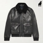 New Men Black Trucker Sheepskin Bomber Fur Shearling Leather Jacket