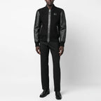 New Black Sheepskin Aviator Bomber Shearling And Suede Leather Jacket For Men