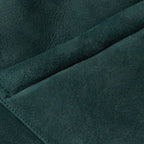 New Men Green Shearling Collar Trimmed Suede Leather Jacket