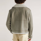 New Cream Shearling Flight Sheepskin B3 Leather Jacket For Men