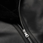 Men's Black B3 Aviator Sheepskin Trucker lined Nappa Shearling Leather Jacket
