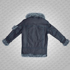 Men's Sheepskin Shearling Brown Leather Jacket Coat In Flight Aviation Style - Cold Inferno