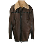 Men's Oversized Convertible Shearling Coat with Zip Panels