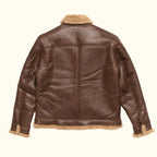 Men's Brown Sheepskin Aviator B3 Shearling Leather Jacket