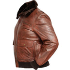 Aviator Fur Flight Airforce Sheepskin Bomber Shearling Leather Jacket