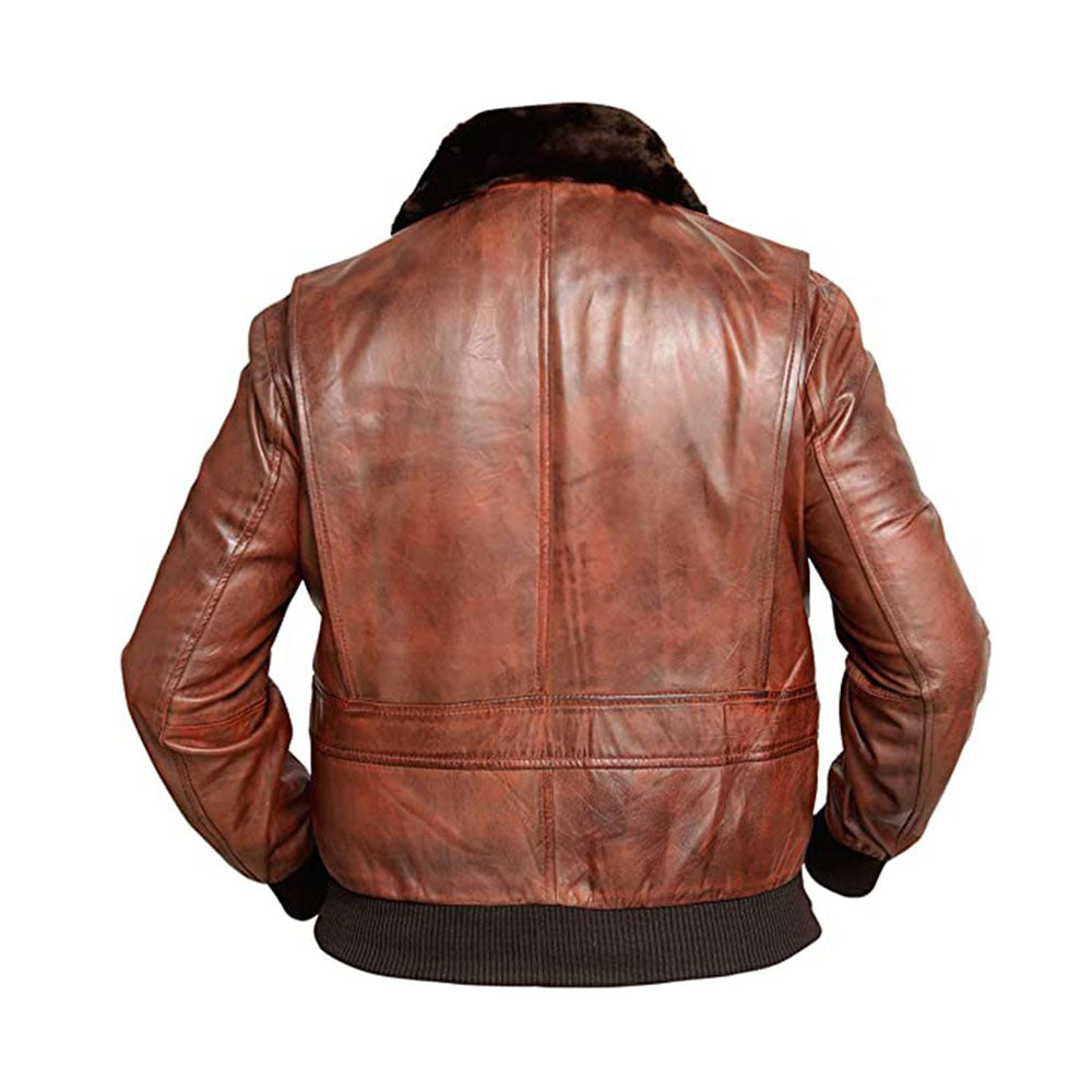 Aviator Fur Flight Airforce Sheepskin Bomber Shearling Leather Jacket